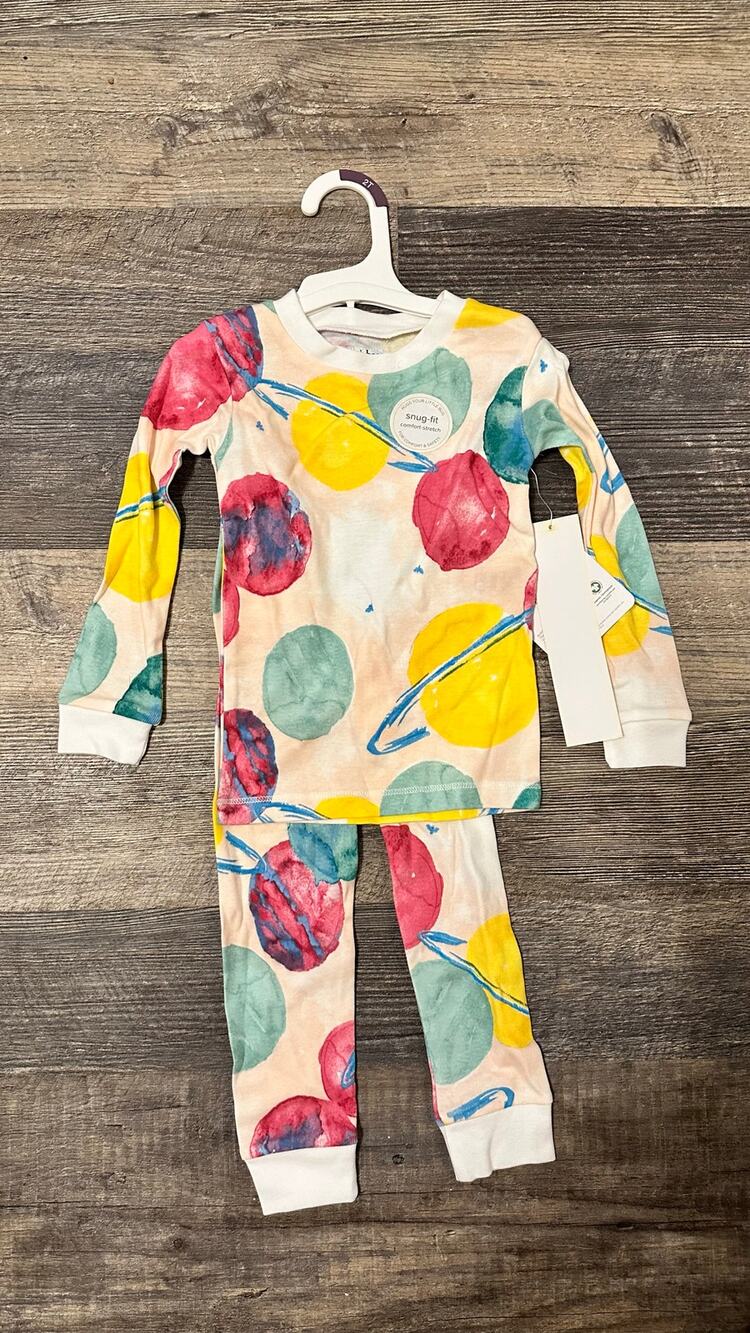 Burt's Bees Kids 2 piece Ornament Pajama Size 2T
